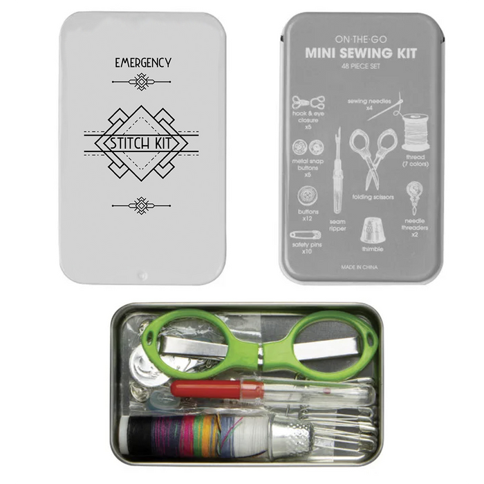 Art deco tin "emergency stitch kit"