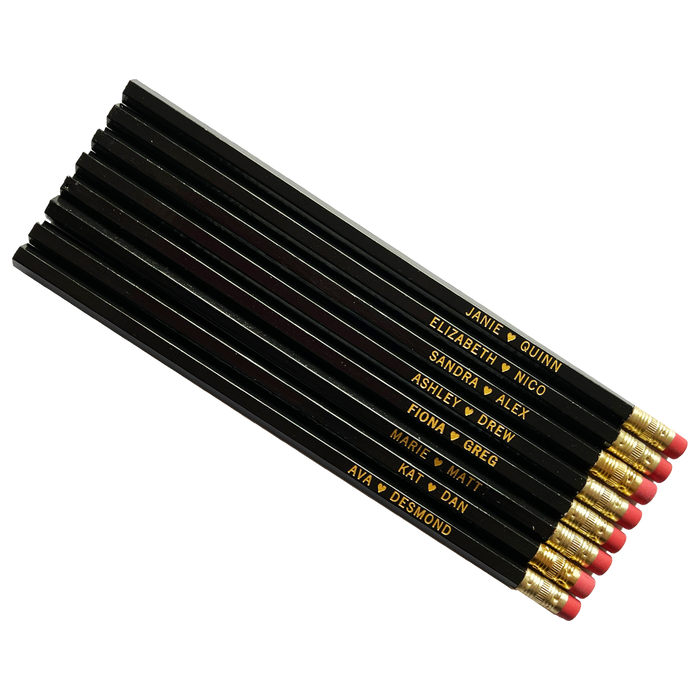 10 year anniversary custom pencil (black and gold)