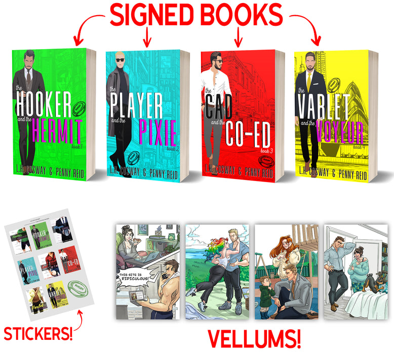 BOOK Bundle: Signed Rugby Series, Vellums, and Stickers!