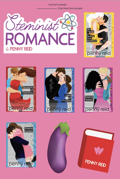 Penny Reid Neat Stuff: ALL the Series Sticker Sheets